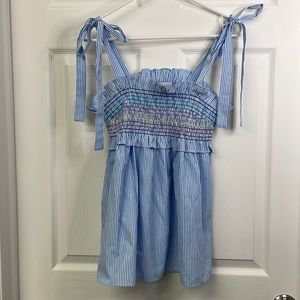 Tuckernuck Multicolor Striped Smocked Blouse
